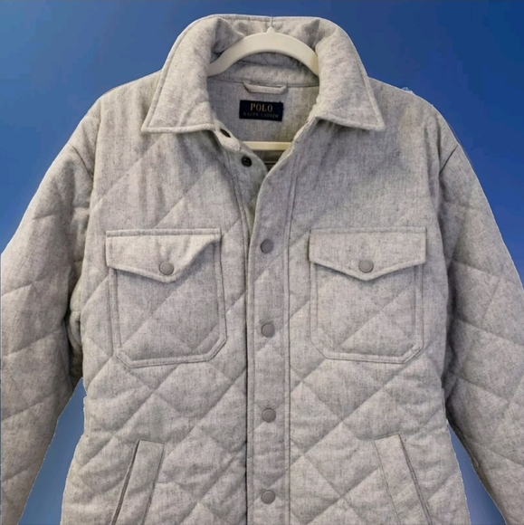 Polo by Ralph Lauren Long Quilted Wool Blend Coat Size XXL Color Grey - Picture 4 of 14